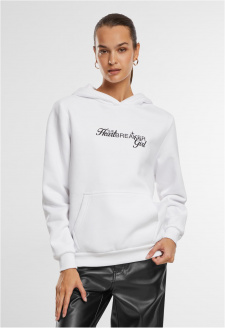 Heartbreaker Girl Ladies Fluffy Hoody white