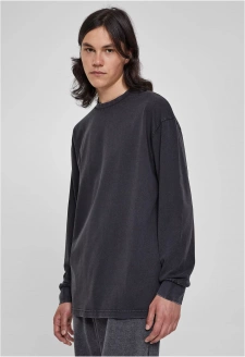 Heavy Boxy Acid Wash Longsleeve black