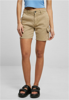 Ladies High Waist Cargo Shorts unionbeige