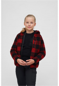 Kids Teddyfleecejacket Hood red/black