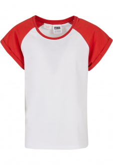 Girls Contrast Raglan Tee white/hugered