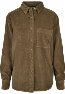 Ladies Corduroy Oversized Shirt olive