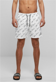 Pattern Swim Shorts whitescriptlogo