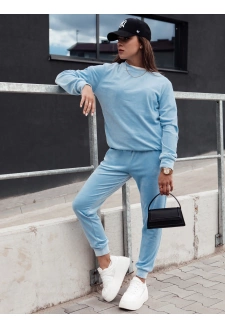 Komplet damski welurowy URBANVELVET błękitny Dstreet AY1056