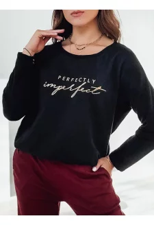 Bluzka damska oversize VIVILINES z nadrukiem czarna Dstreet RY2692