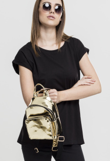 Mini Metallic Backpack gold