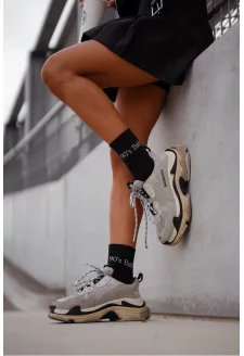 Skarpetki Damskie Z Napisem 90's Baby Czarne