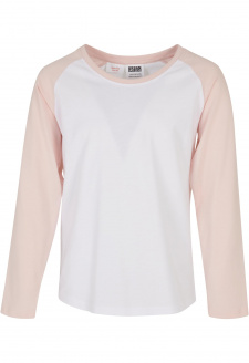 Girls Contrast Raglan Longsleeve white/pink