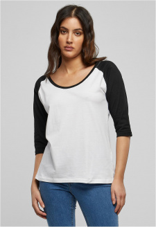 Ladies 3/4 Contrast Raglan Tee wht/blk