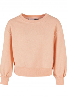 Girls Oversized Color Melange Crewneck papaya melange