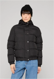 Ladies Hooded Puffer Jacket black