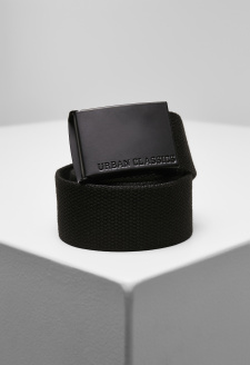 Coloured Buckle Canvas Belt black