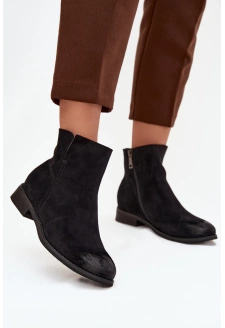 Botki Damskie Na Płaskim Obcasie Vinceza 39961 Czarne