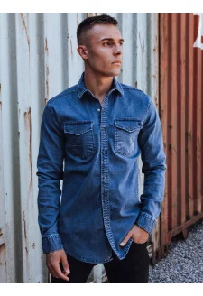 Koszula męska jeansowa niebieska Dstreet DX2589