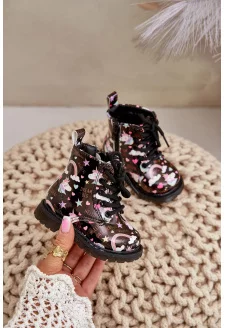 Dziecięce Botki Ocieplane Z Suwakiem Jednorożce Czarne Tiptop