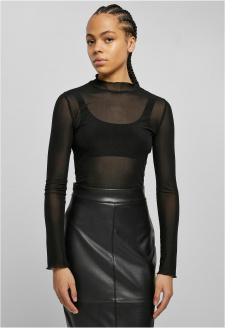 Ladies Mesh Turtleneck Body black