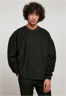 Rib Terry Boxy Crew black