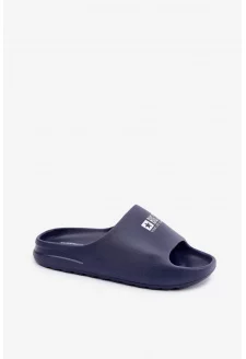 Piankowe Klapki Męskie Z Logo Big Star RR174A014 Granatowe