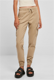 Ladies High Waist Cargo Jogging Pants unionbeige