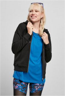 Ladies Organic Terry Zip Hoody black