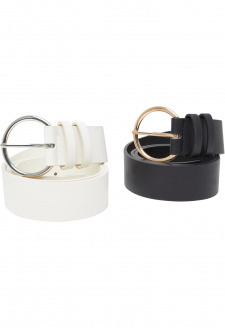 Basic PU Belt 2-Pack whitesand+black