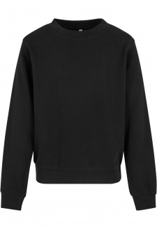 Girls Oversized Light Terry Crewneck black