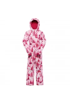 Dětská kombinéza s membránou ptx snow ALPINE PRO KIREMO neon knockout pink varianta pa