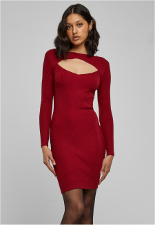 Ladies Cut Out Dress burgundy