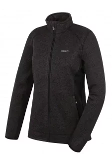 Damski polarowy sweter na zamek Alan L czarny