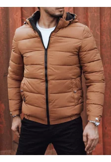 Kurtka męska zimowa pikowana z kapturem żółta Dstreet TX4829