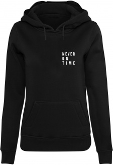 Ladies Never On Time Hoody black