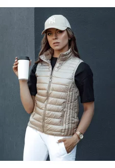 Kamizelka pikowana damska ze stójką STYLISHZ kamelowa Dstreet TY4439