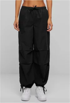 Ladies Cotton Cargo Parashute Pants black