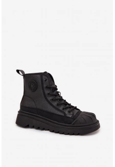 Wysokie Trampki Damskie Ocieplane Big Star OO274A355 Czarne