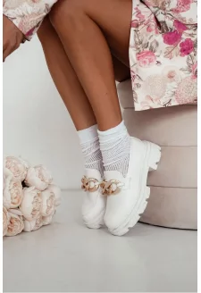 Skarpetki Damskie Ażurowe CC Białe