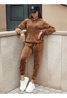 Komplet damski welurowy RELAX FIT brązowy Dstreet AY1065