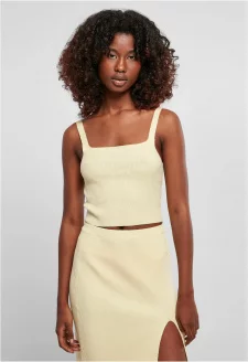 Ladies Cropped Knit Top softyellow