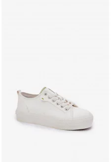 Trampki Damskie Na Platformie Z Eko Skóry Big Star RR274A295 Białe