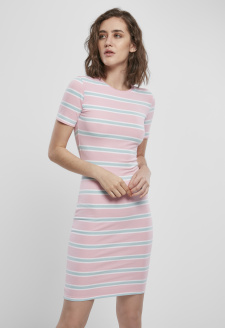 Ladies Stretch Stripe Dress girlypink/oceanblue
