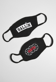 Ballin and My Game Face Mask 2-Pack black