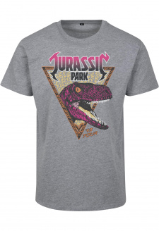 Jurassic Park Pink Rock Tee heather grey