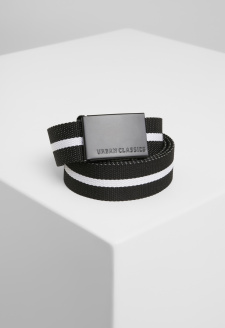Canvas Belt black white stripe/black